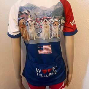 Colorful Cycling Jersey with Dog Print
